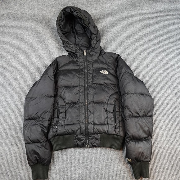 The North Face Jackets & Blazers - The North Face 550 Down Jacket Womens Small Black Hooded Quilted Puffer Full Zip